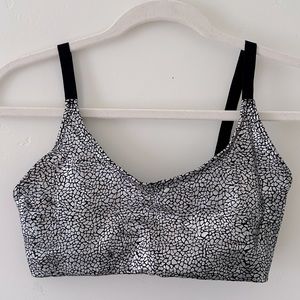 NWOT Onzie Silver Holographic Cage Bra M/L